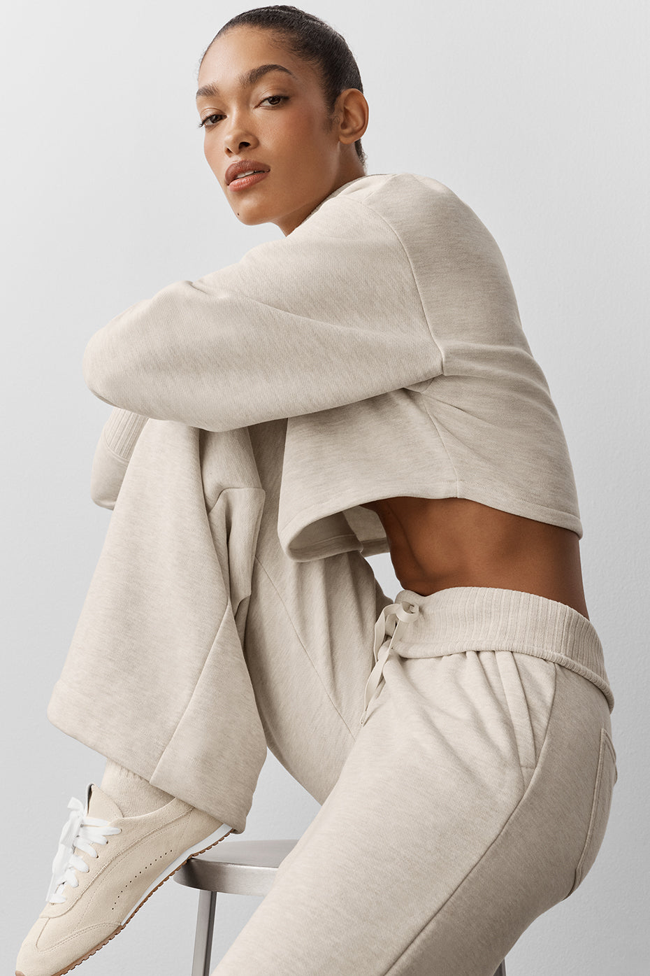 Cropped Serenity Coverup - Oatmeal Heather--2