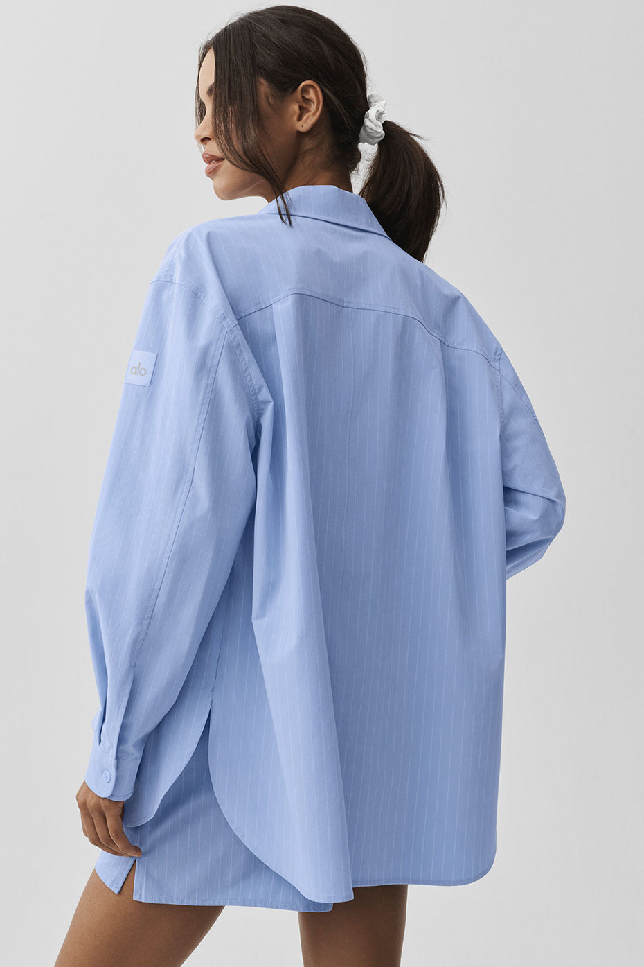 Pinstripe Daylight Button Down Long Sleeve - Light Provence Blue/White--1