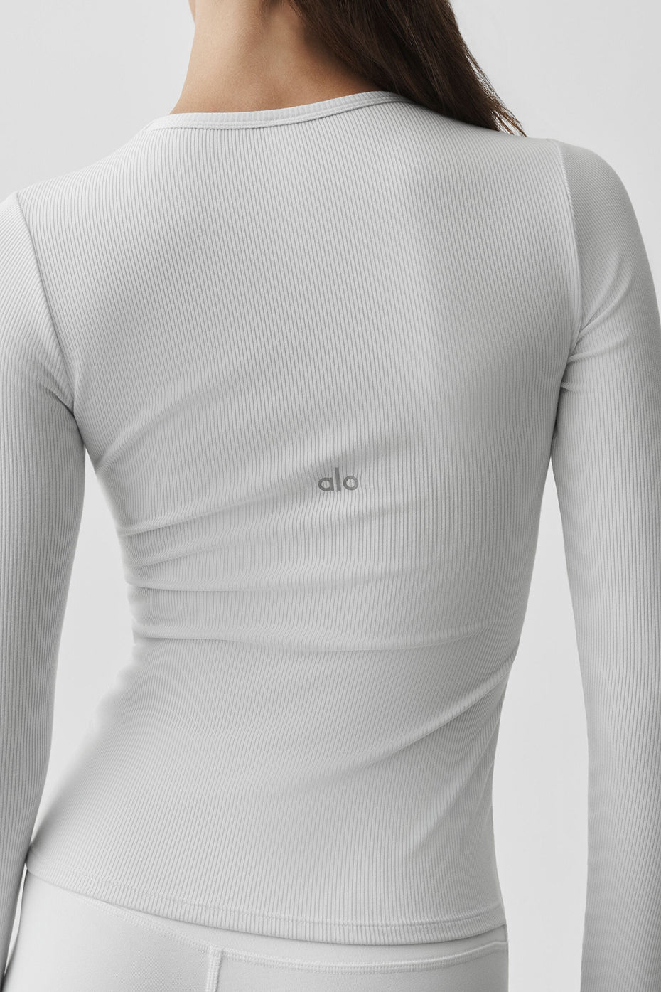 Ribbed Modal Long Sleeve - White--3