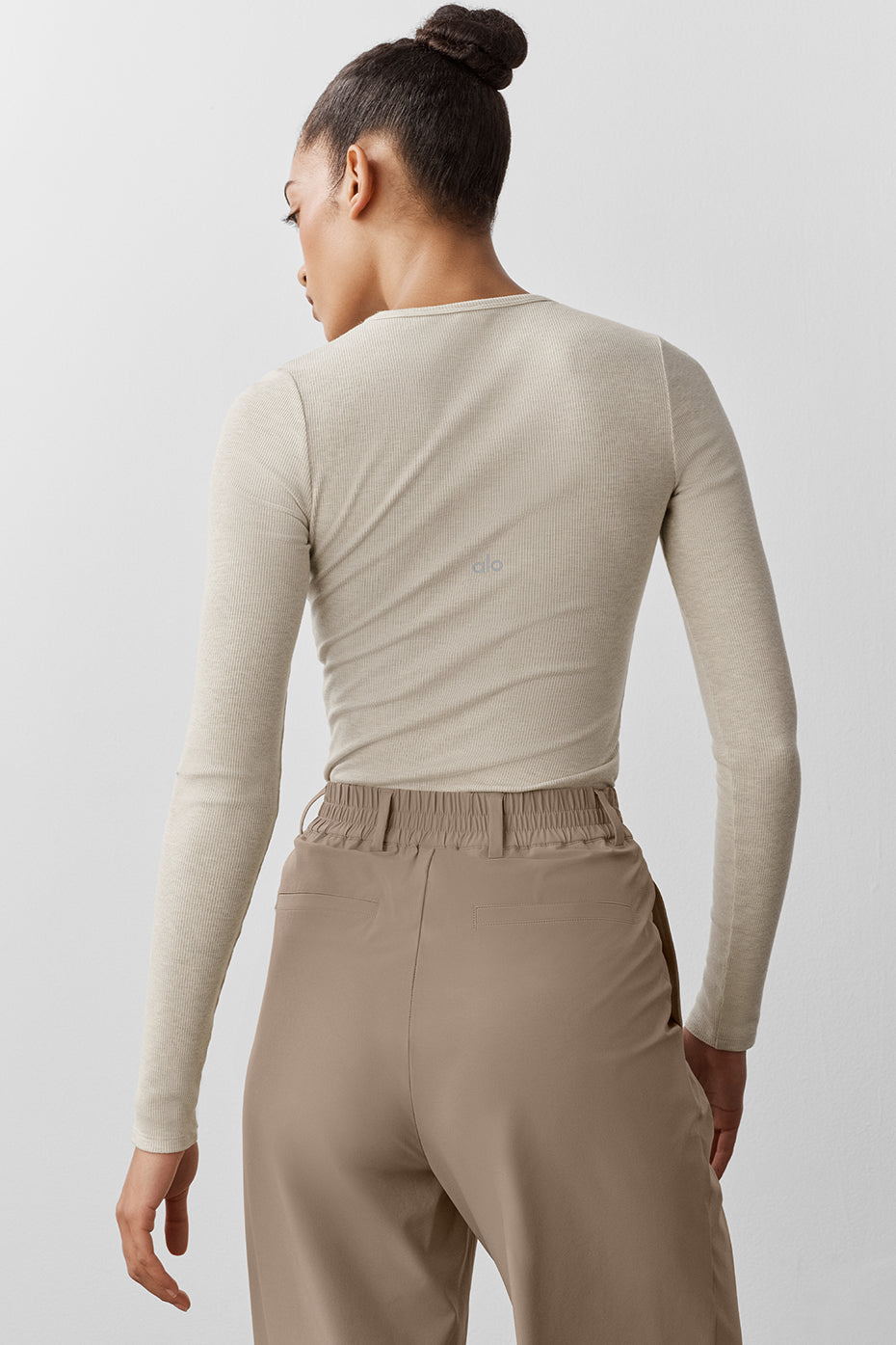 Ribbed Modal Long Sleeve - Oatmeal Heather--1