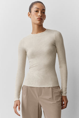 Ribbed Modal Long Sleeve - Oatmeal Heather