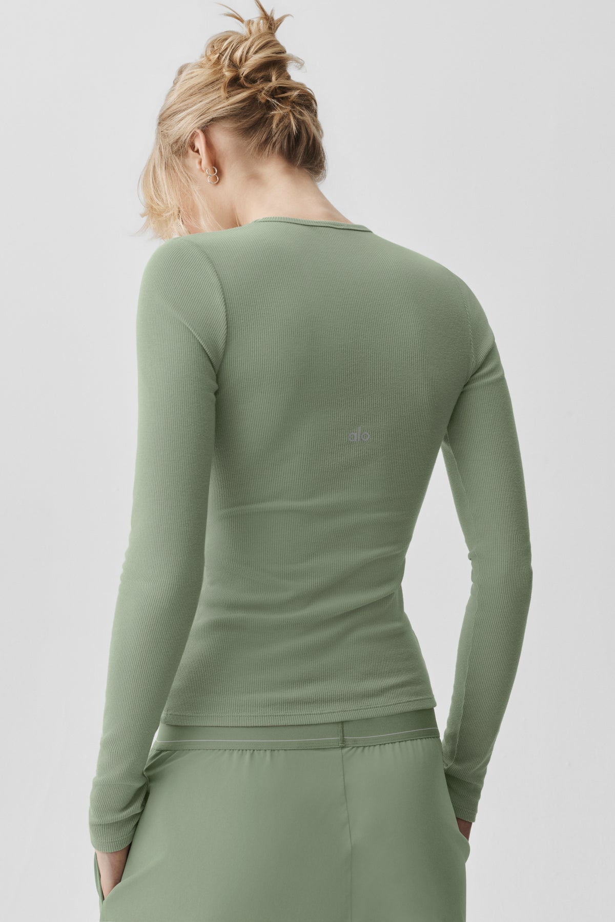 Ribbed Modal Long Sleeve - Dune Grass--1