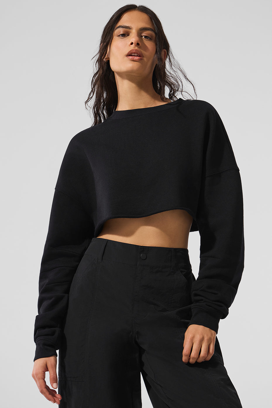 Extreme Cropped Pullover - Black--0