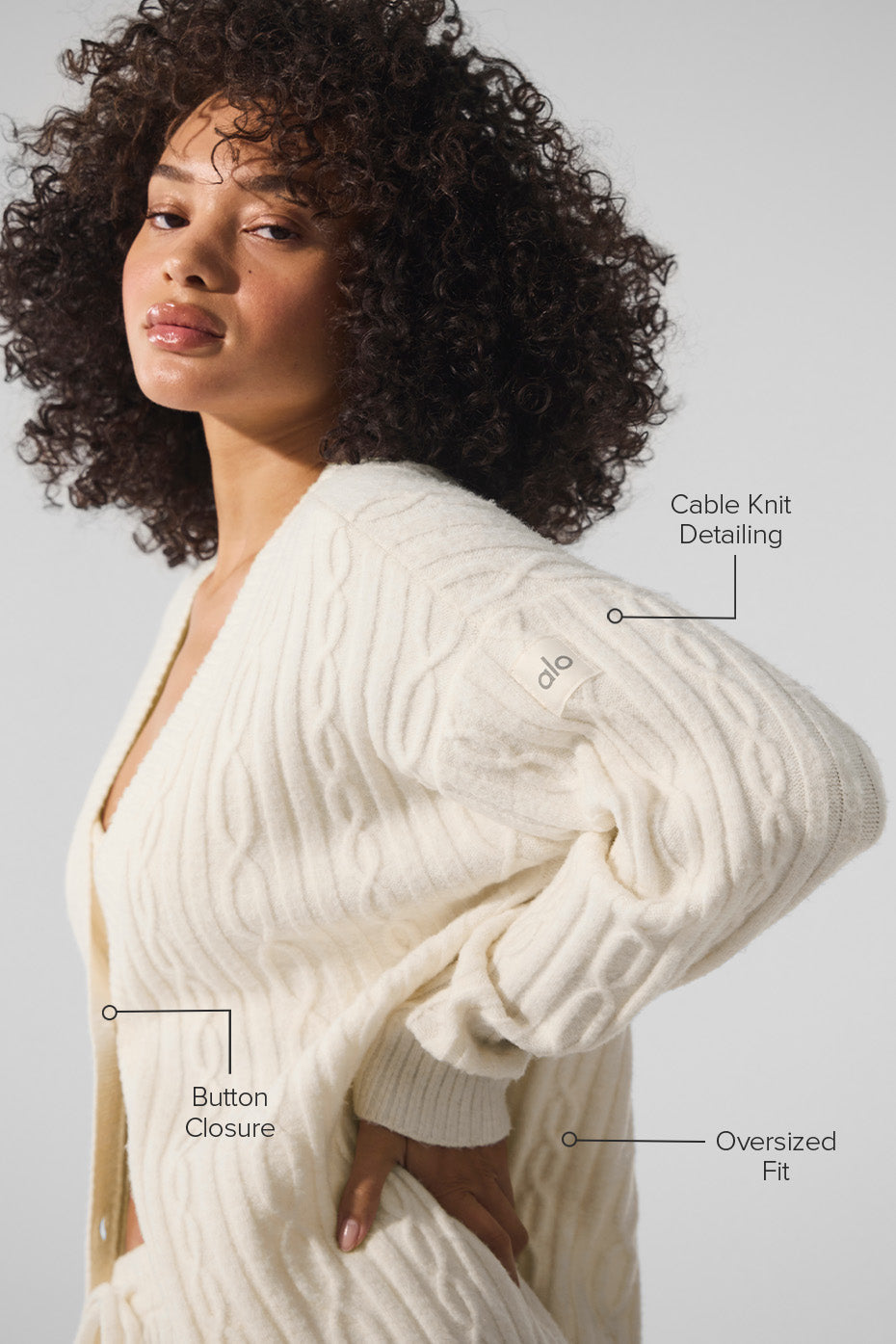 Cable Knit Winter Bliss Cardigan - Ivory--1