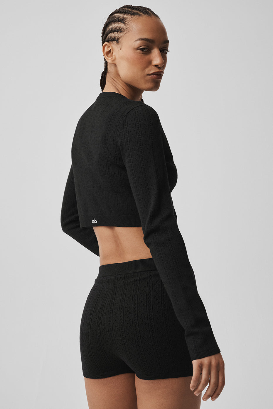Pointelle Sweater Be Mine Cardigan - Black--1