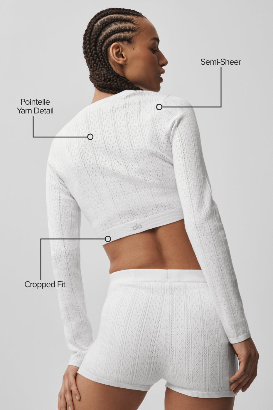 Pointelle Sweater Be Mine Cardigan - Semi Sheer White--1