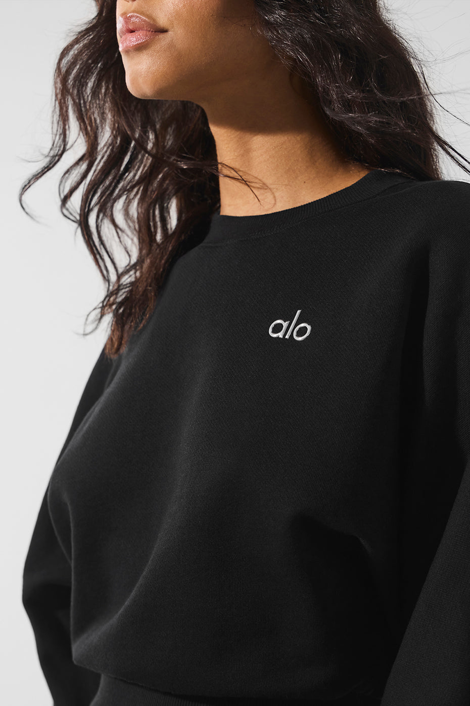 Cropped Accolade Crewneck - Black--3
