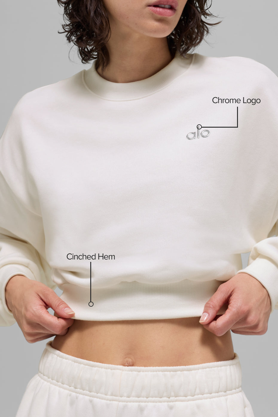 Cropped Accolade Crewneck - Ivory--1