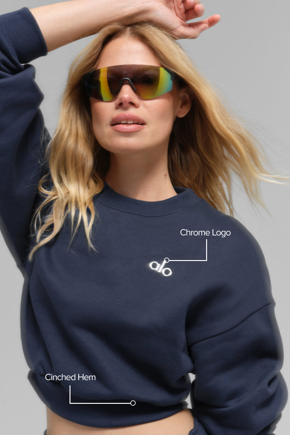 Cropped Accolade Crewneck - Navy--1