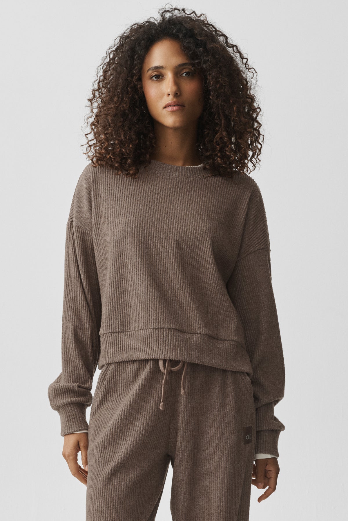 Muse Crew Neck Pullover - Java Brown Heather--2