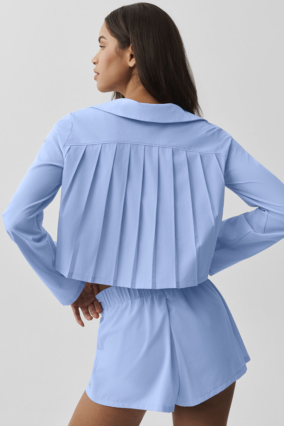 Cropped Unmatched Long Sleeve - Light Provence Blue--1