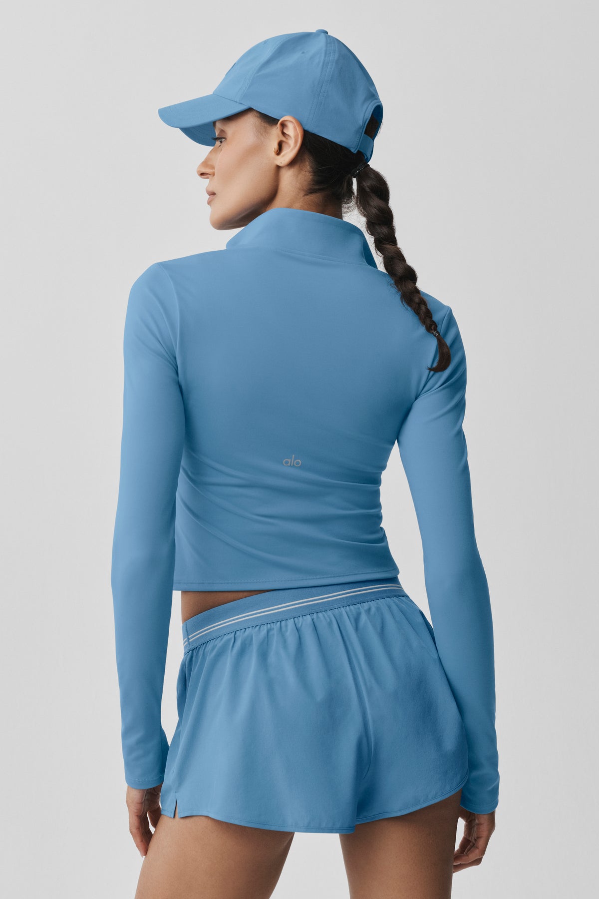 ALO Softsculpt Precision 1/4 Zip Long Sleeve - California Blue--2