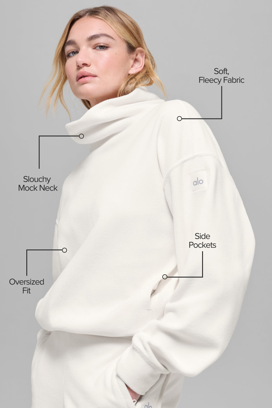 Polar Fleece Hazy Pullover - Ivory--1