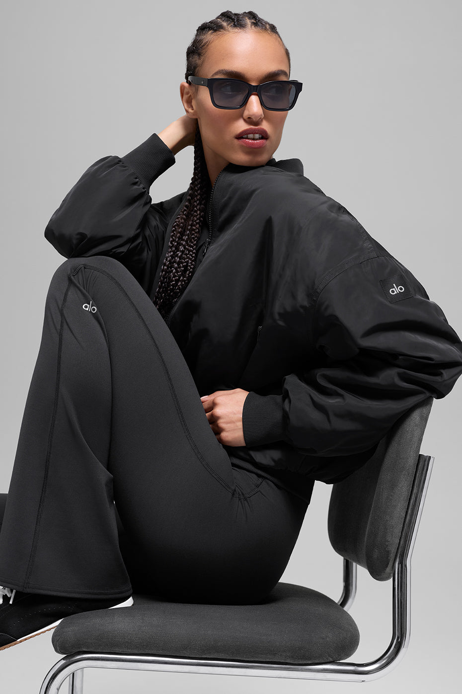 Faux Fur Urbanite Bomber - Black/Ivory--3