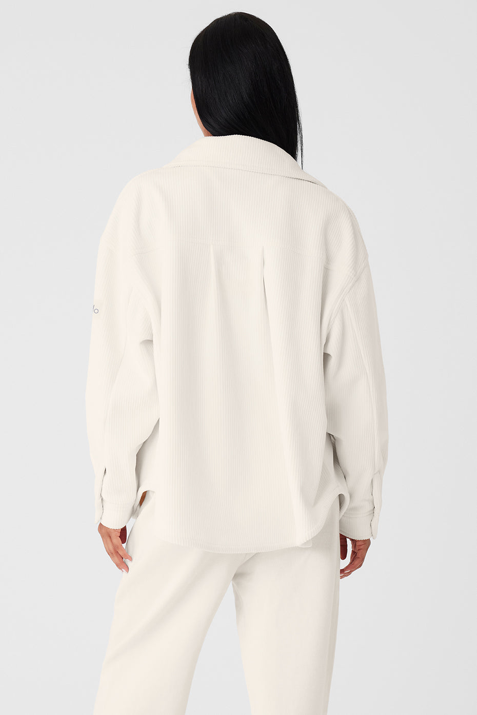 Ribbed Velour Mountain Side Shacket - Ivory--1