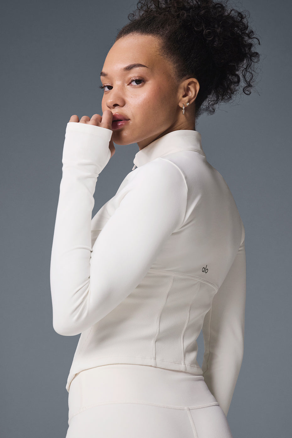 Airbrush Corset Full Zip Jacket - Ivory--4