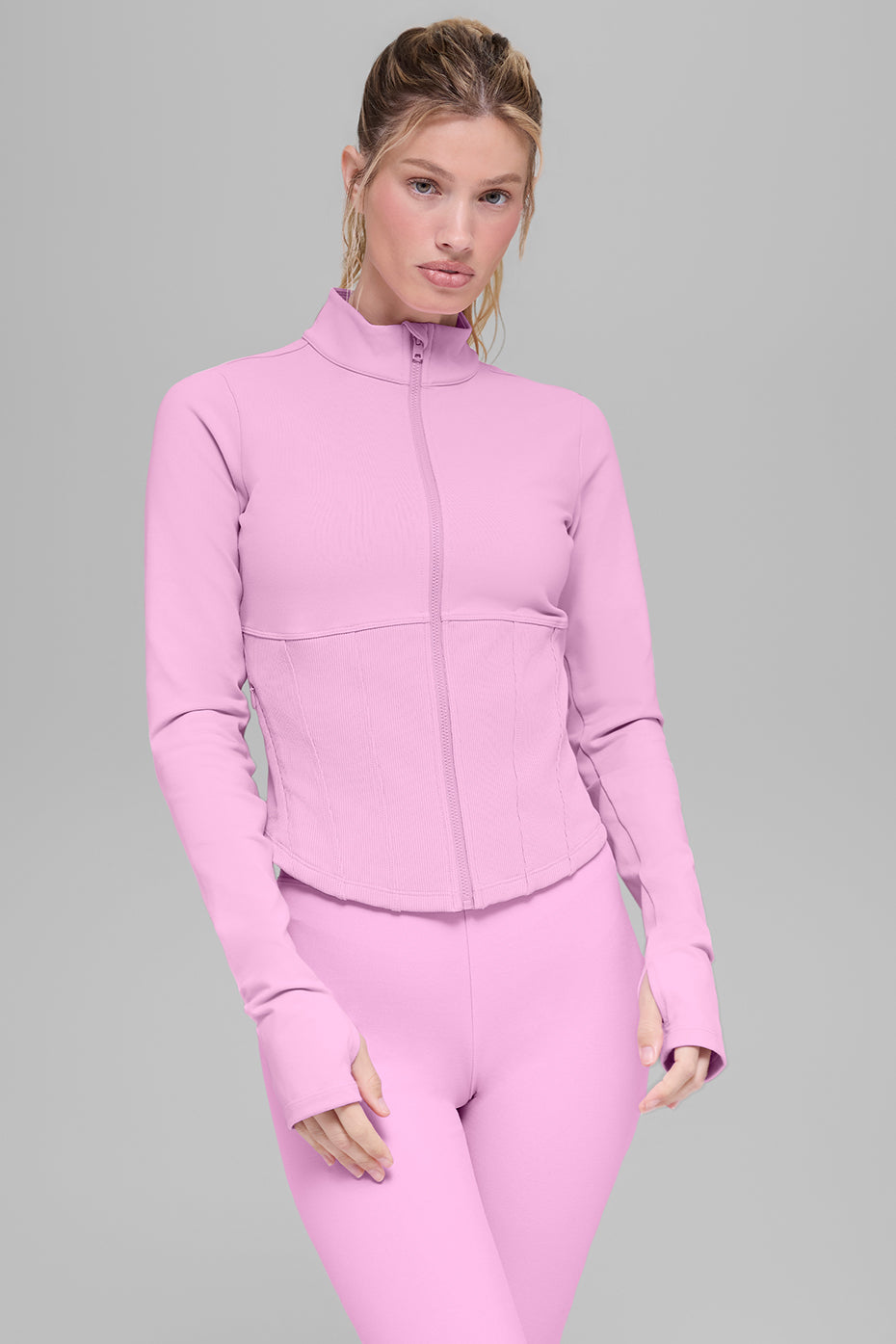 Airbrush Corset Full Zip Jacket - Candy Heart Pink--0