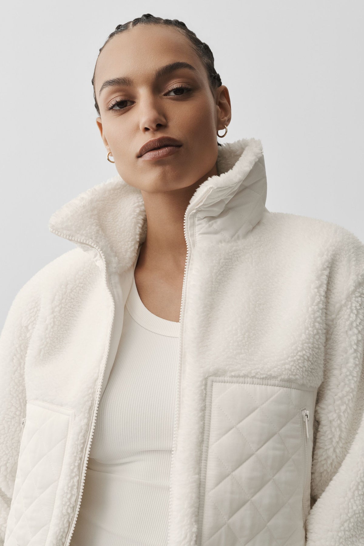 Sherpa Edge Bomber - Ivory--2