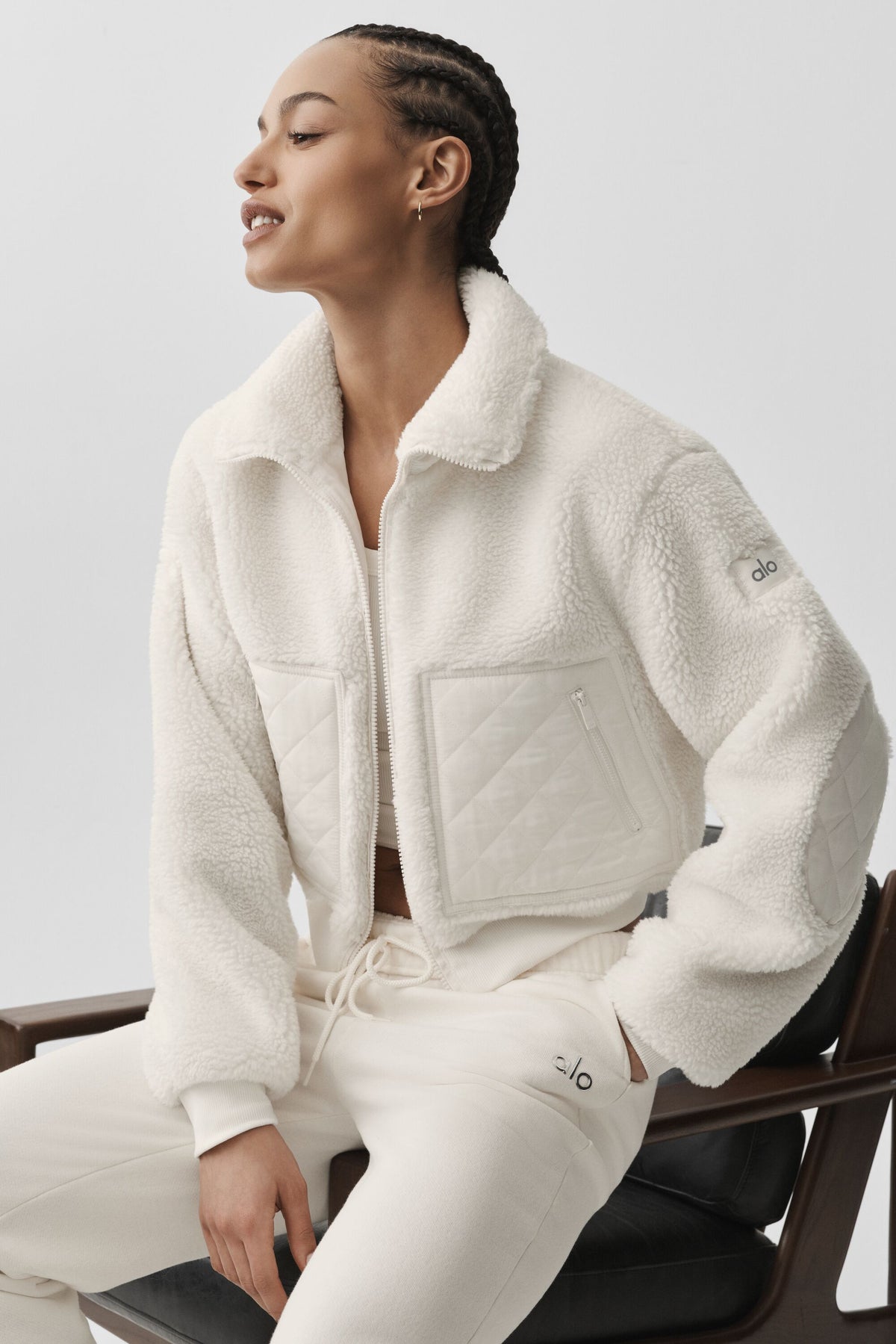 Sherpa Edge Bomber - Ivory--4