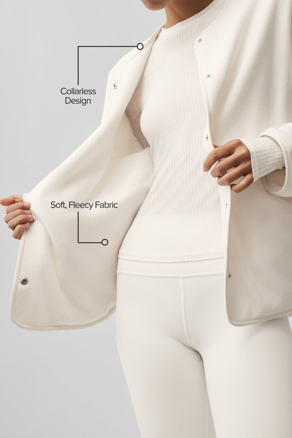 Polar Fleece Take Note Jacket - Ivory--1