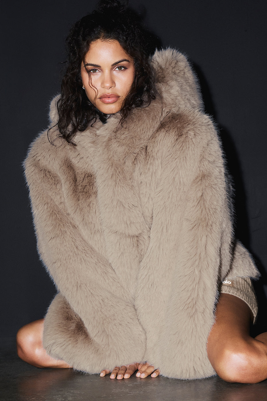 Opulent Faux Fur Statement Jacket - Oat--1