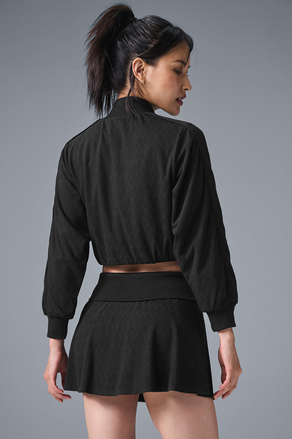 Cropped Doubles Only Full Zip Jacket - Black--1