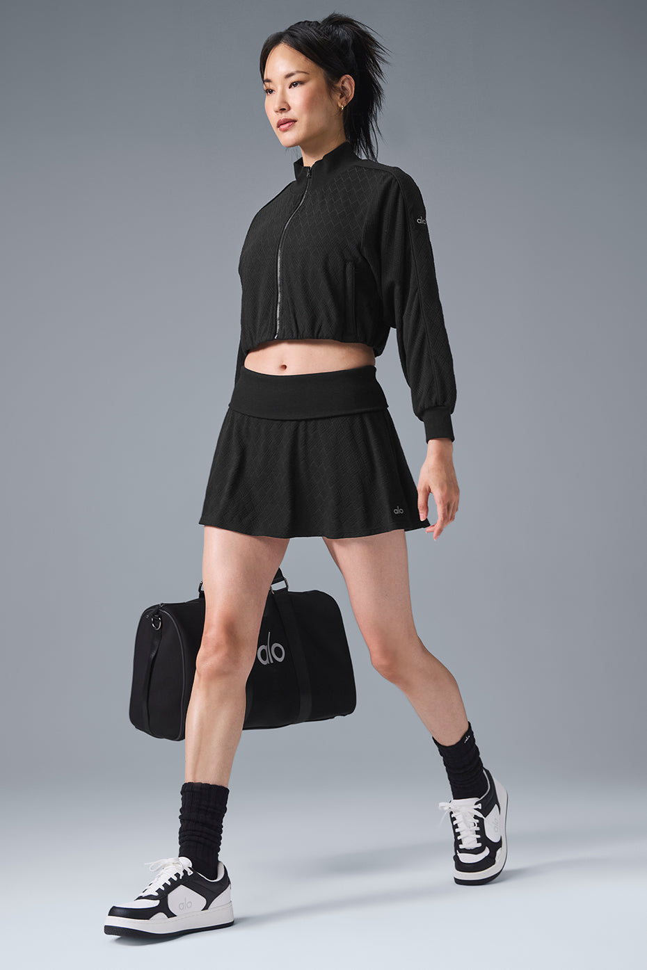Cropped Doubles Only Full Zip Jacket - Black--2