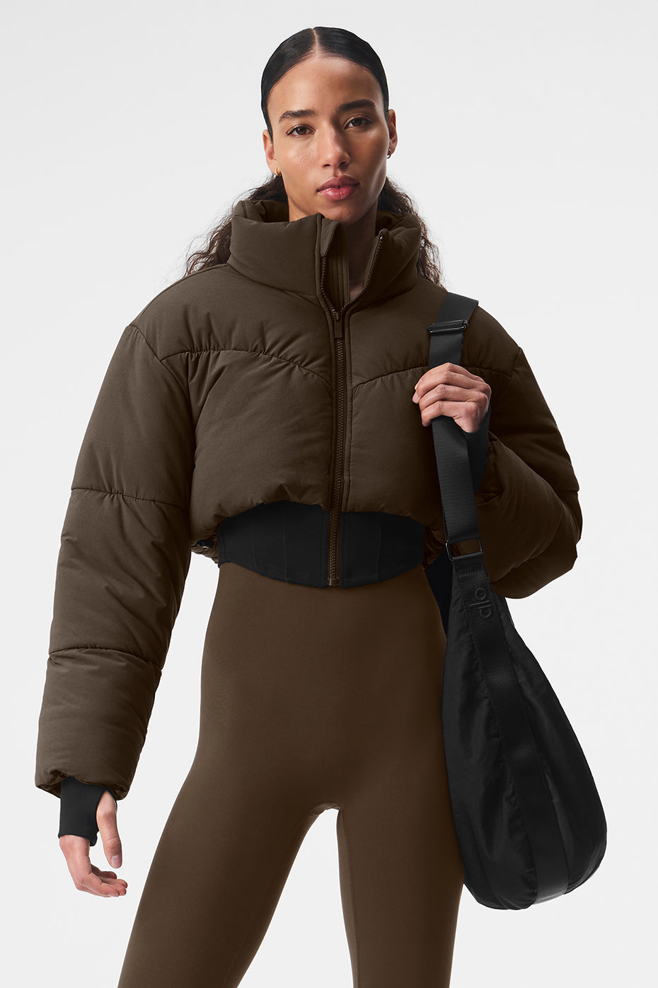 Main Act Corset Puffer - Espresso/Black--0