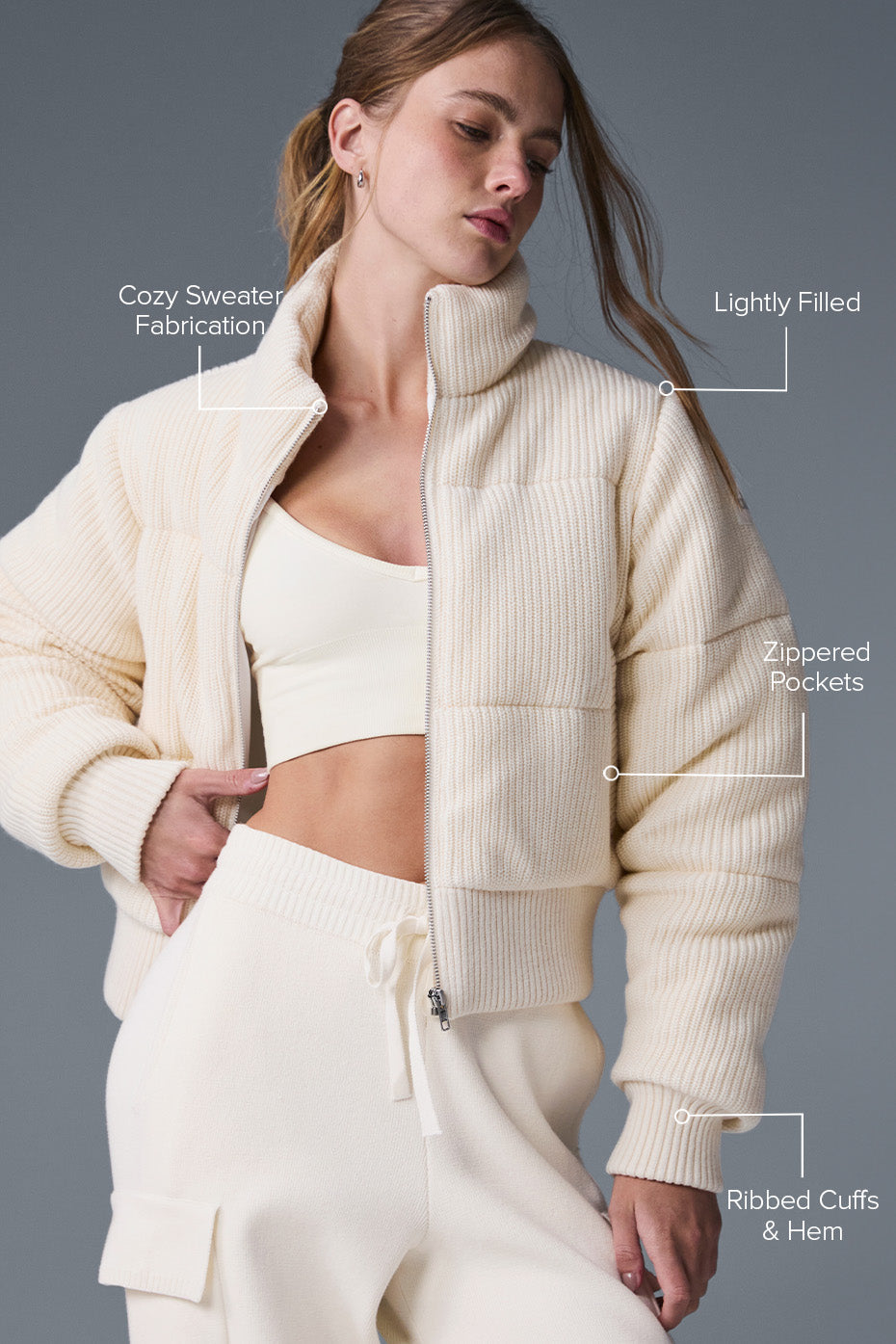 Darling Sweater Puffer - Ivory--1