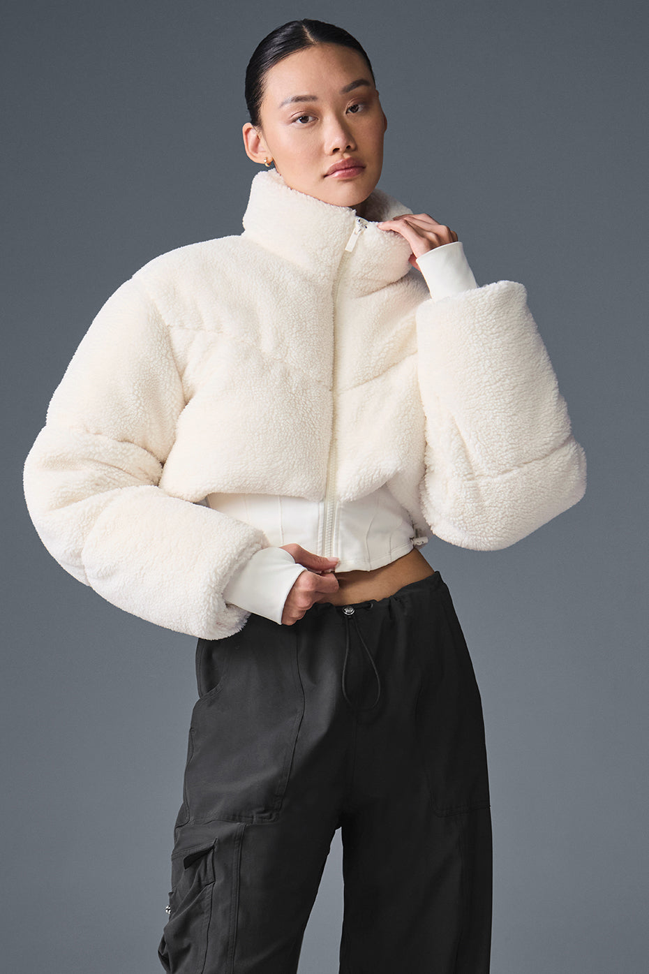 Sherpa Main Act Corset Puffer - Ivory--0