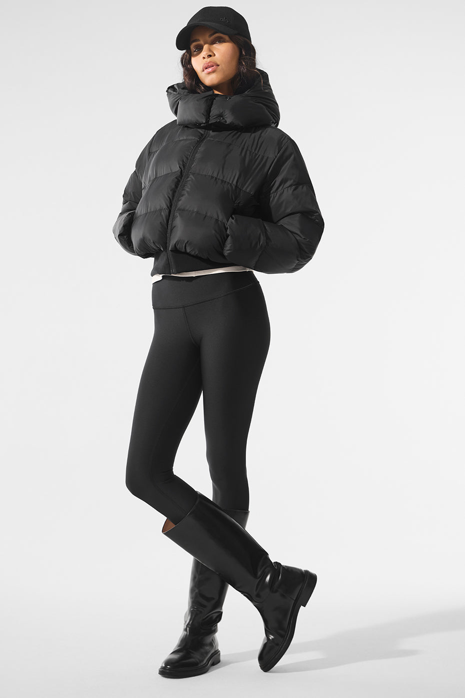 Foxy Puffer Jacket - Black--3