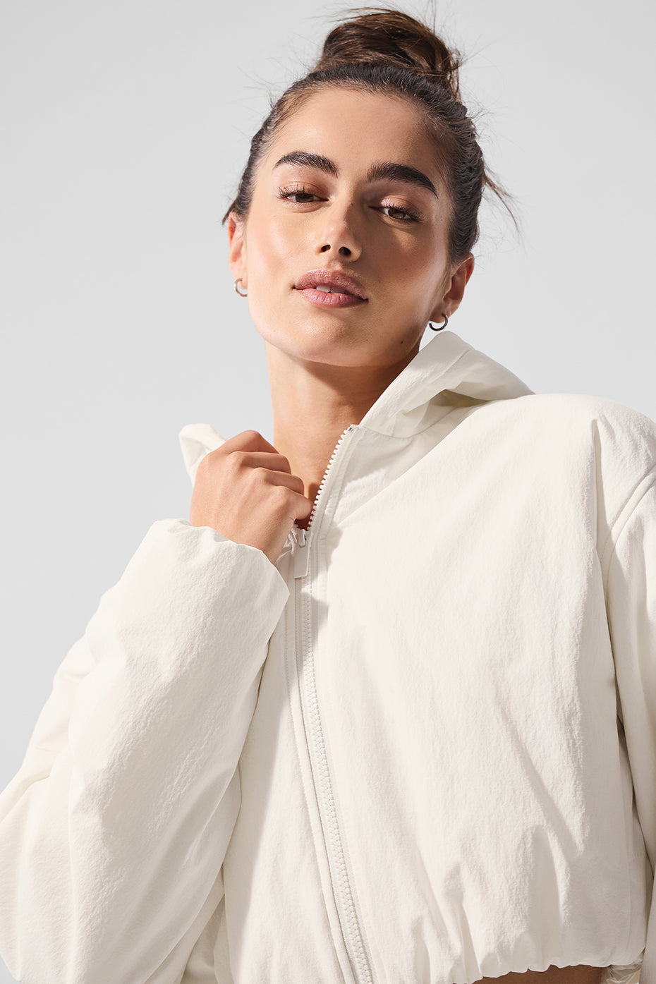 Cropped Mountain Peak Full-Zip Hoodie - Ivory--3