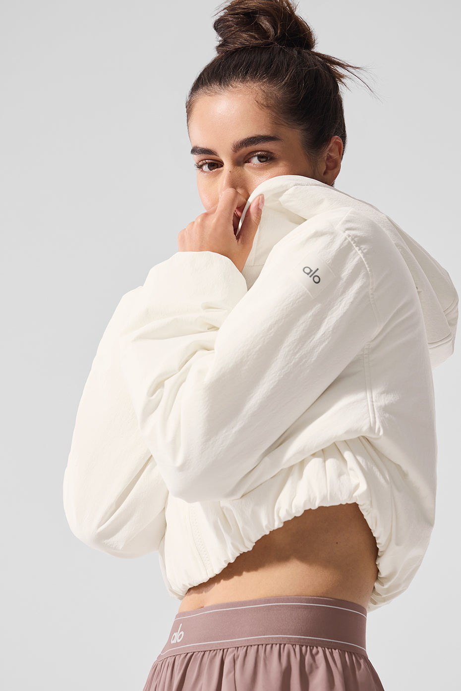 Cropped Mountain Peak Full-Zip Hoodie - Ivory--4