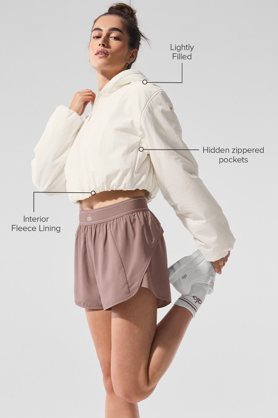 Cropped Mountain Peak Full-Zip Hoodie - Ivory--1