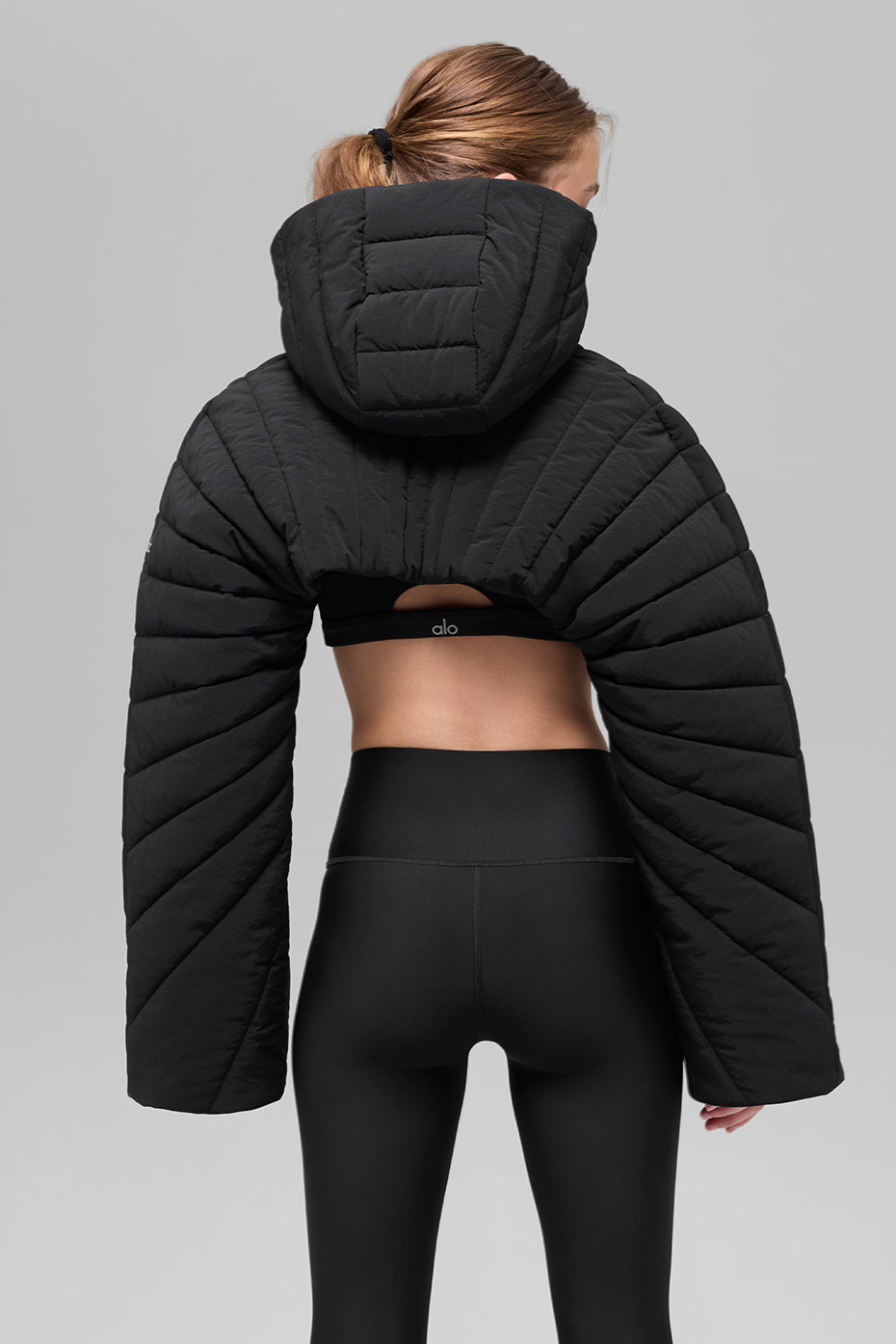 Quilted Starlight Puffer Shrug - Black--2