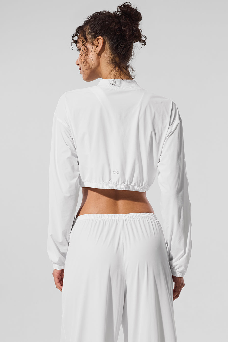 Cropped Breezy Full-Zip Cover Up - White--2