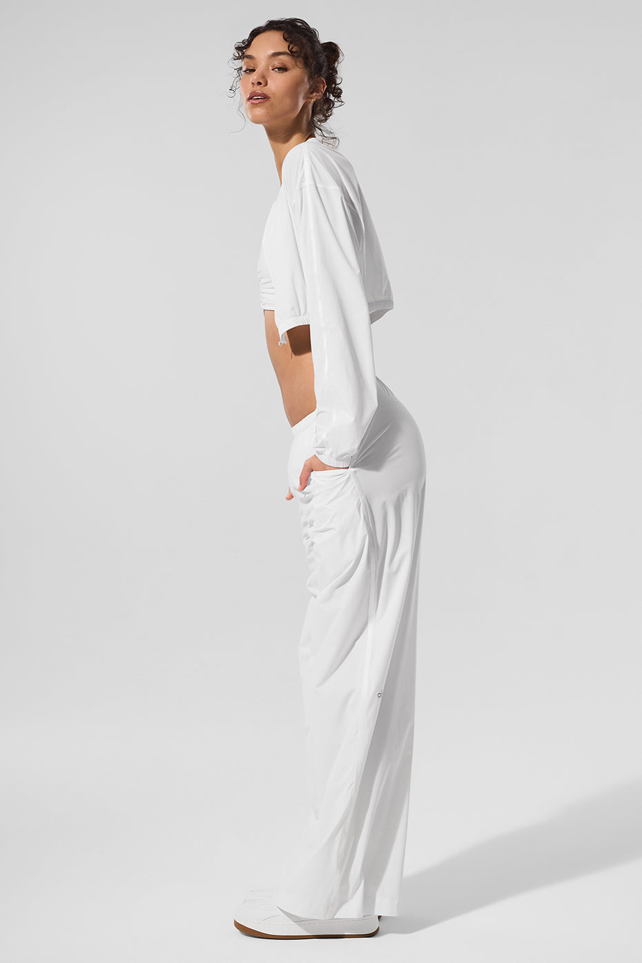 Cropped Breezy Full-Zip Cover Up - White--3