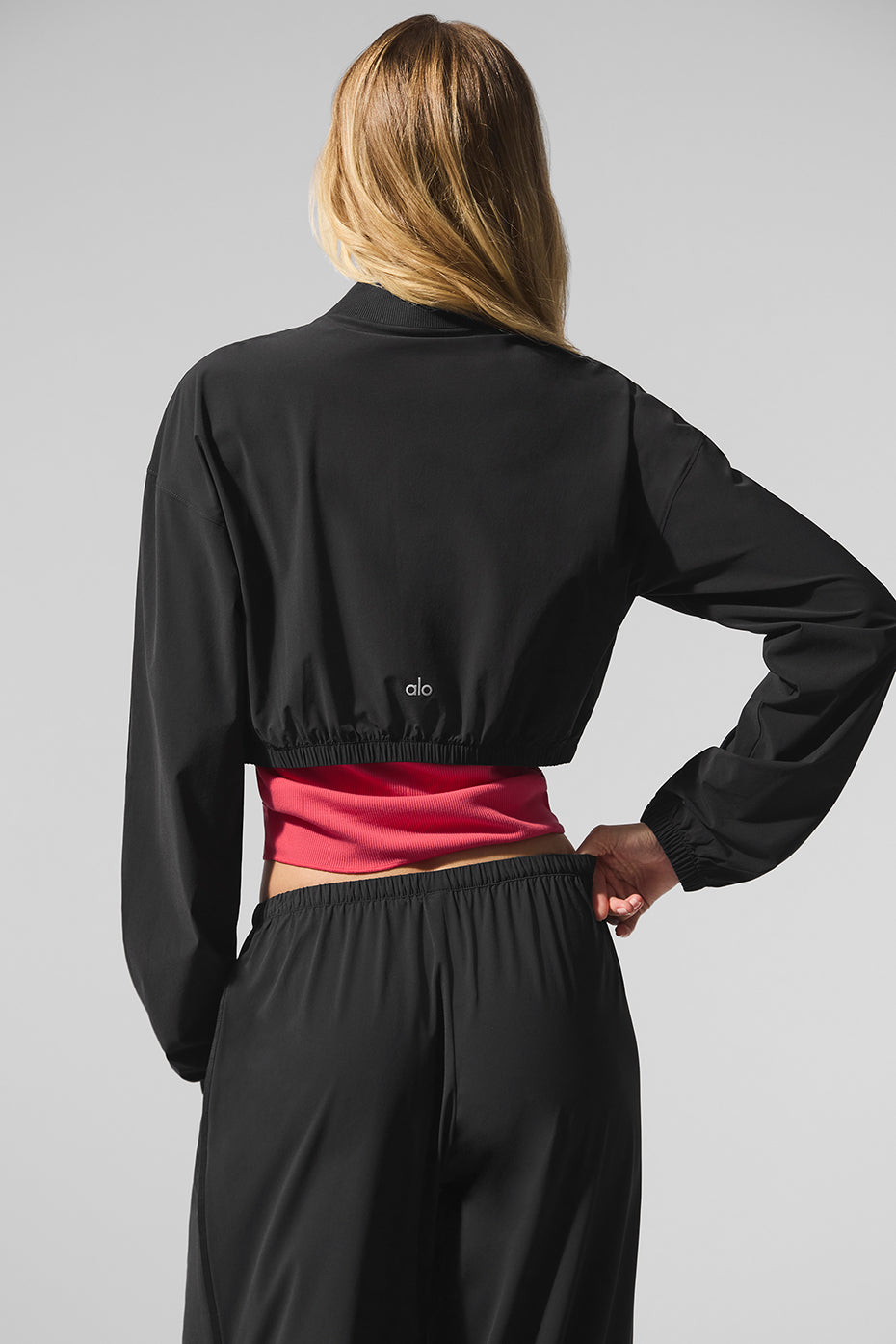 Cropped Breezy Full-Zip Cover Up - Black--2