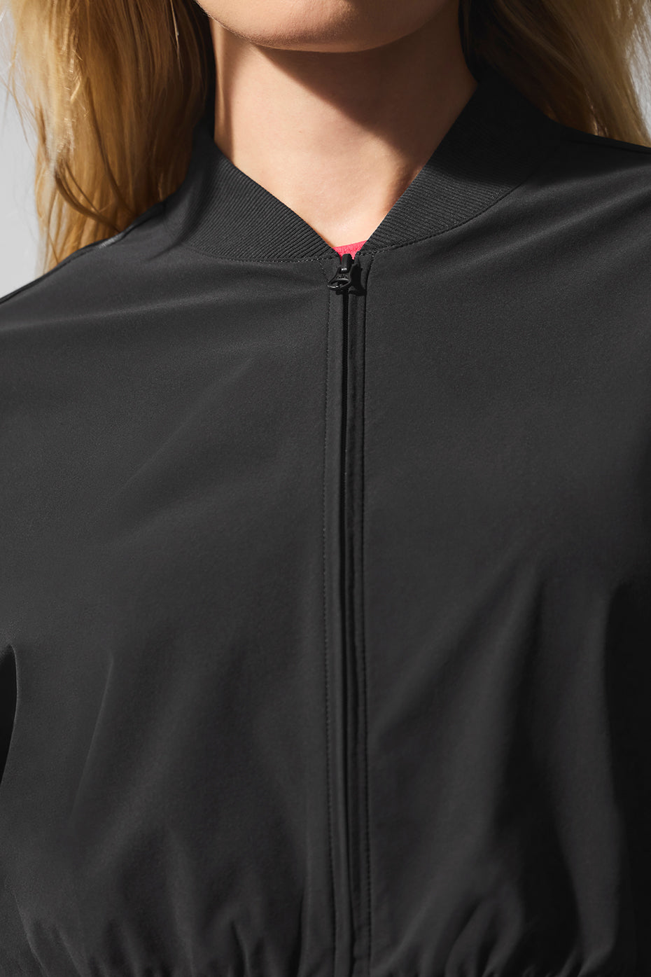 Cropped Breezy Full-Zip Cover Up - Black--3