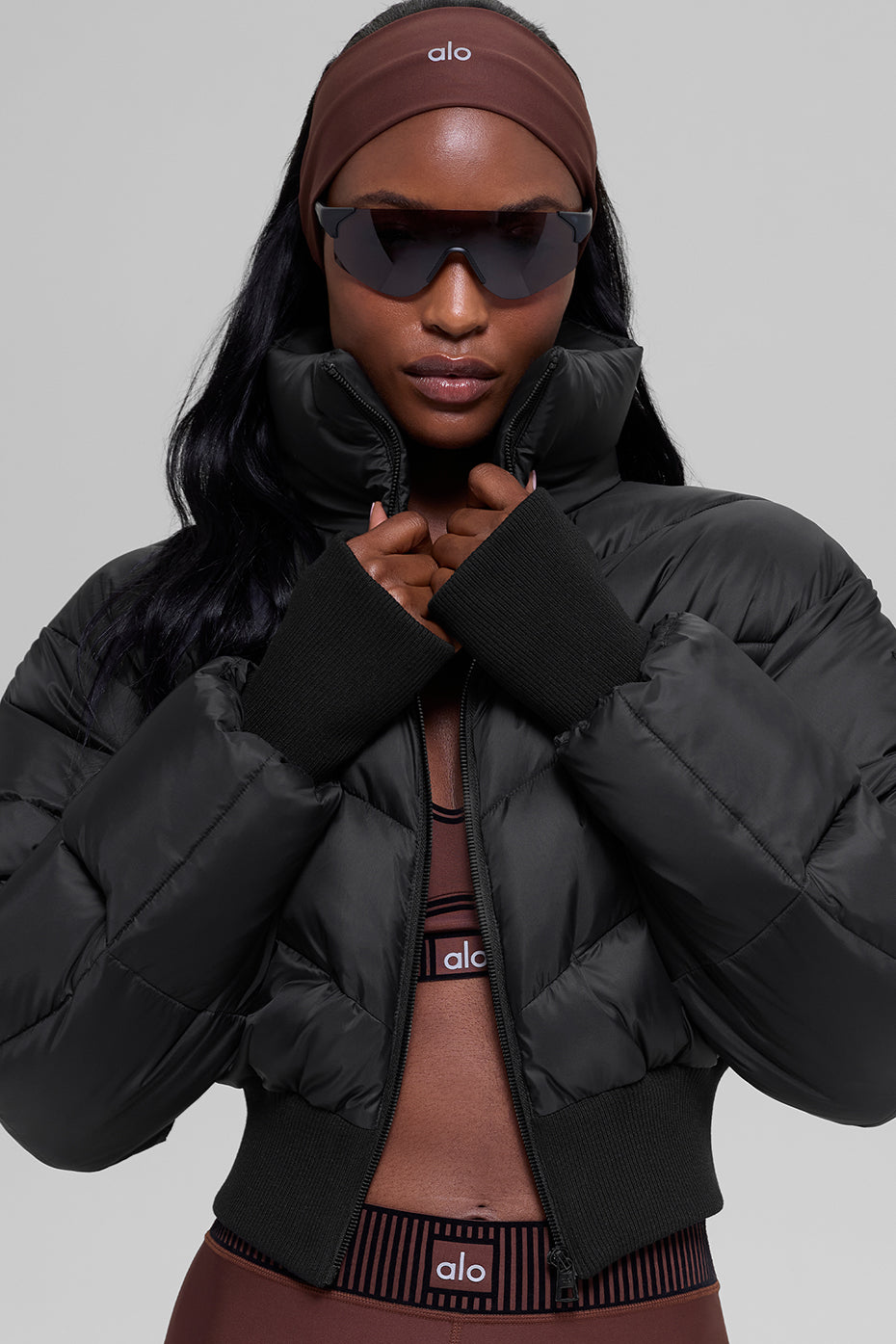 Cropped Atmosphere Puffer - Black--0