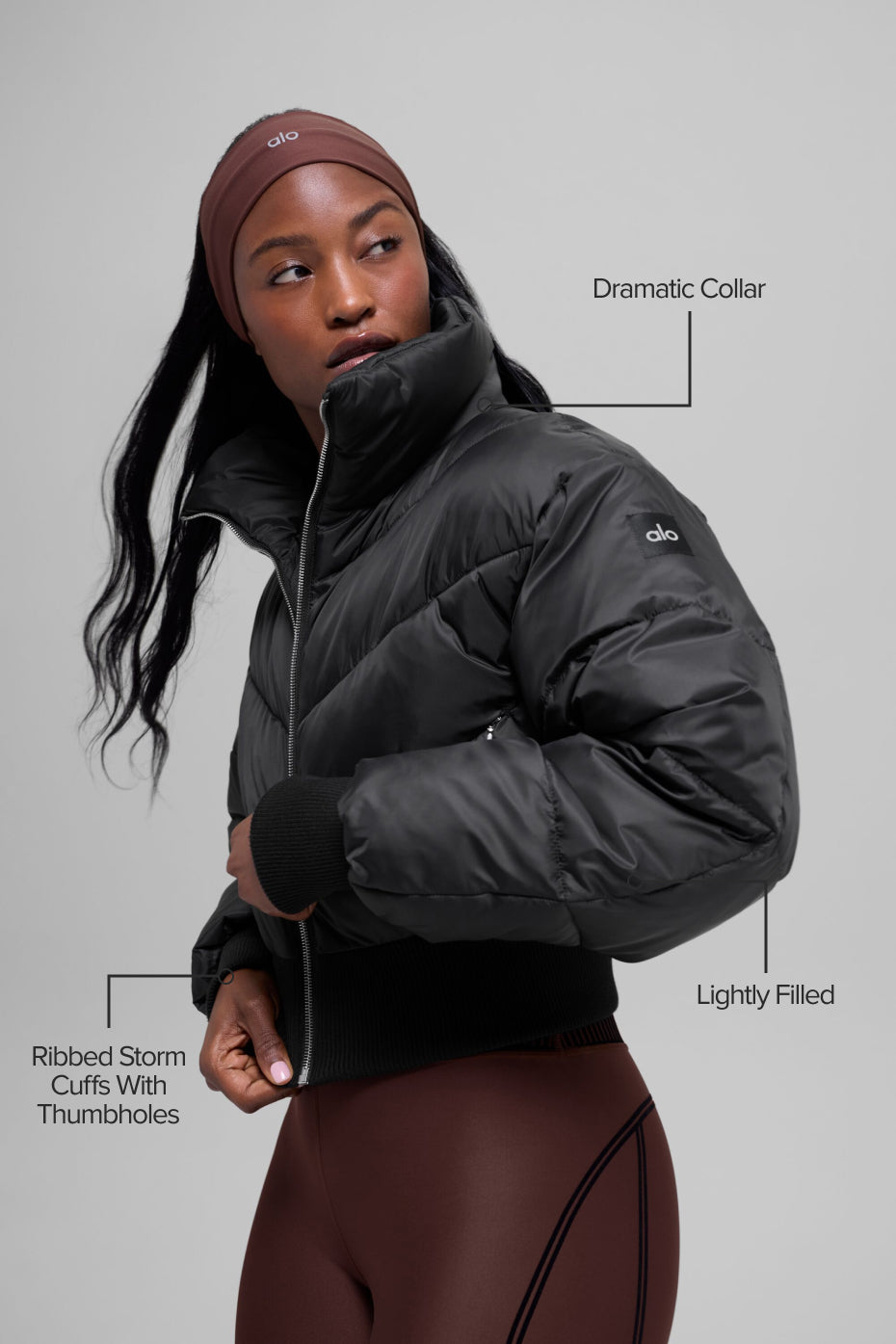 Cropped Atmosphere Puffer - Black--1