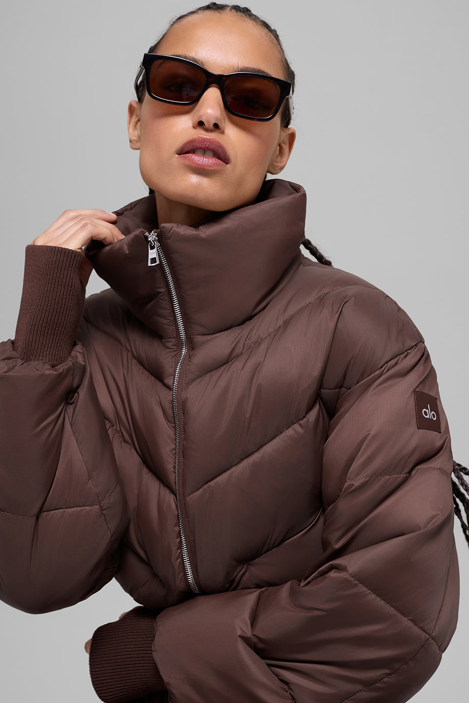 Cropped Atmosphere Puffer - Brownstone--2