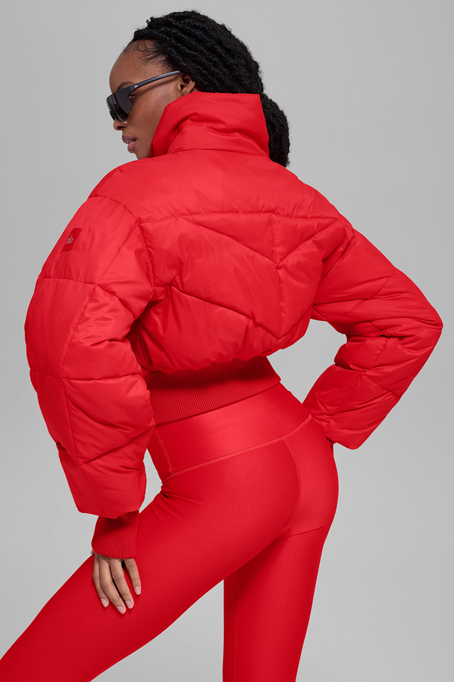 Cropped Atmosphere Puffer - Bright Red--2