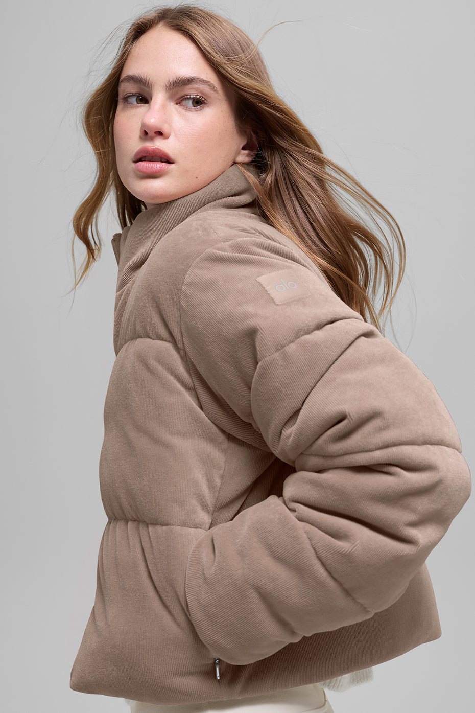 Micro Corduroy Dreamy Puffer - Chai Latte--2