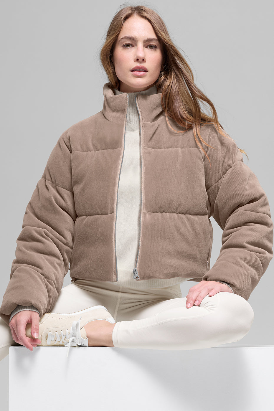 Micro Corduroy Dreamy Puffer - Chai Latte--3