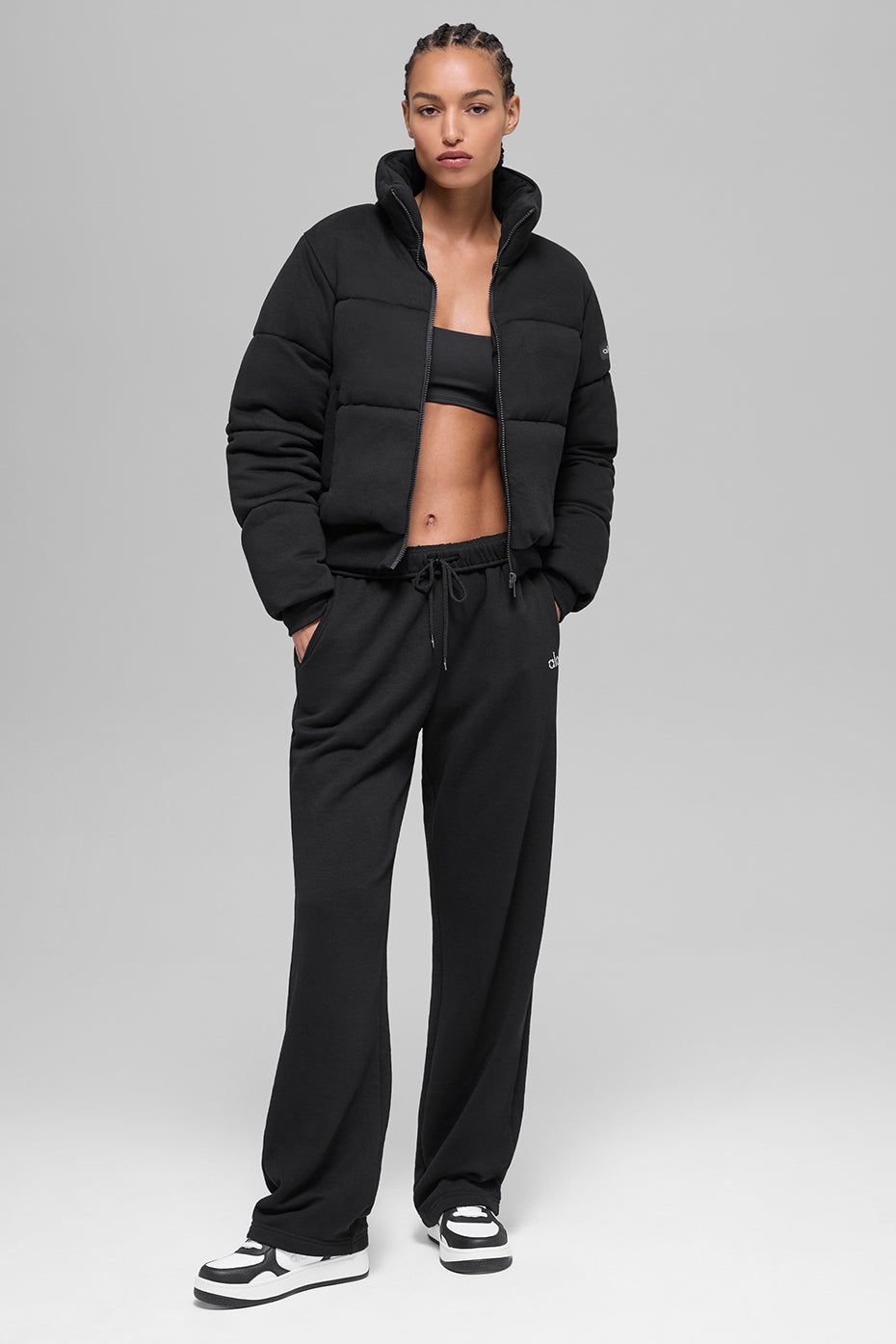 Sweatshirt Puffer - Black--4