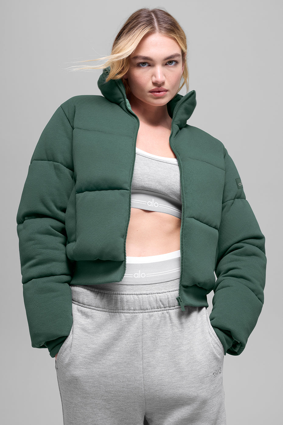 Sweatshirt Puffer - Clover Green--3