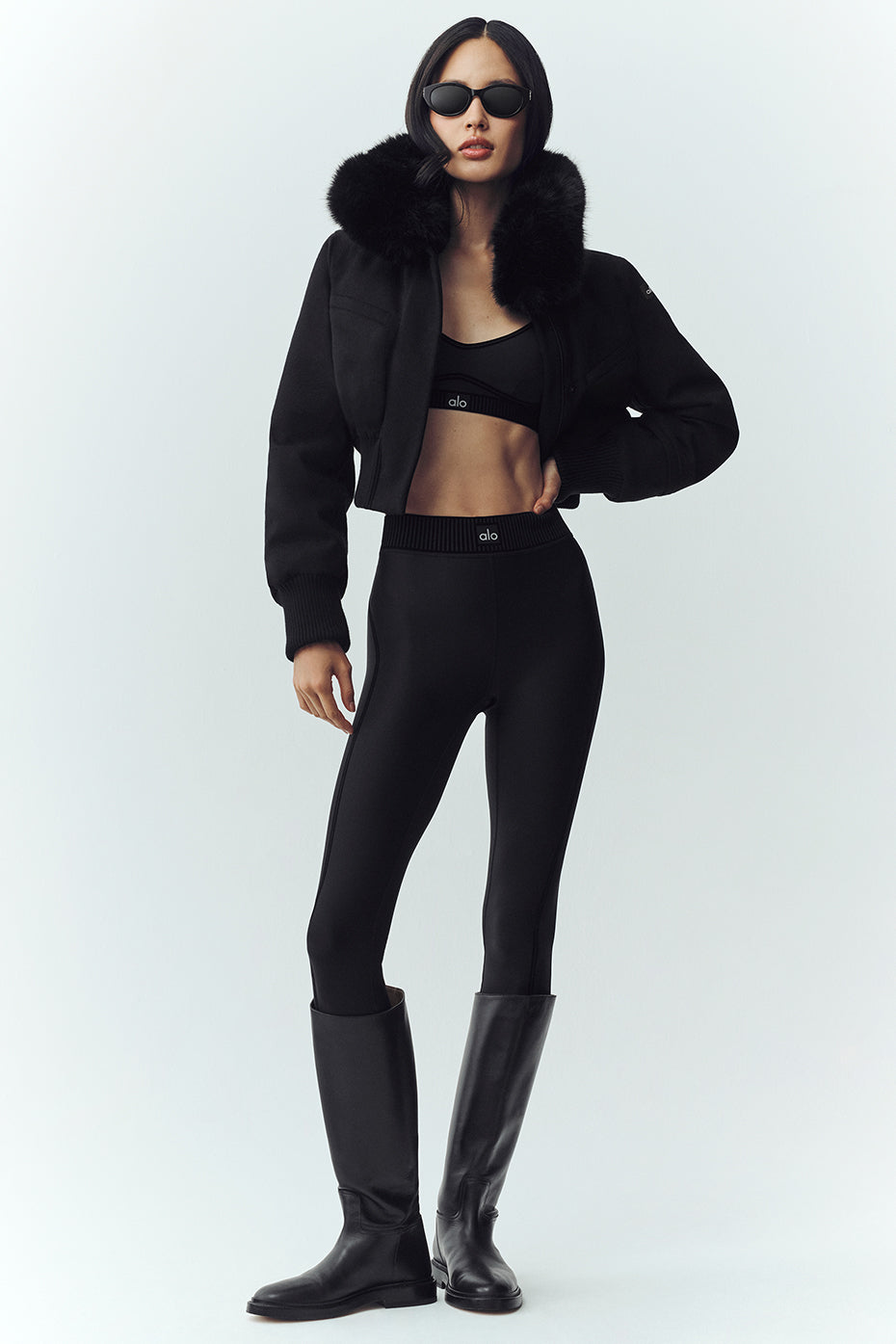 Wool Blend Bunny Slope Jacket - Black--4