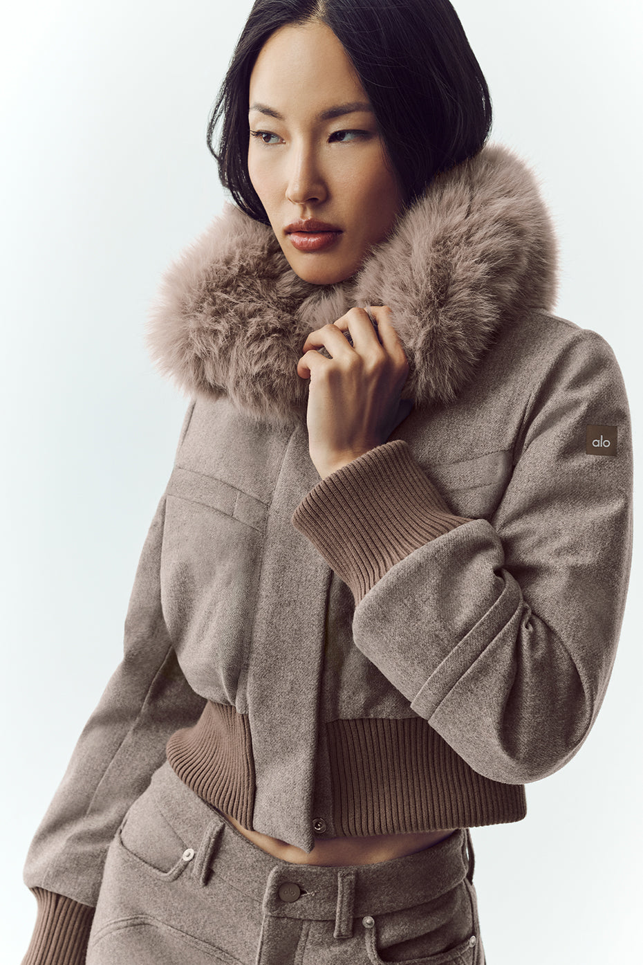 Wool Blend Bunny Slope Jacket - Alpine Cocoa Heather--0