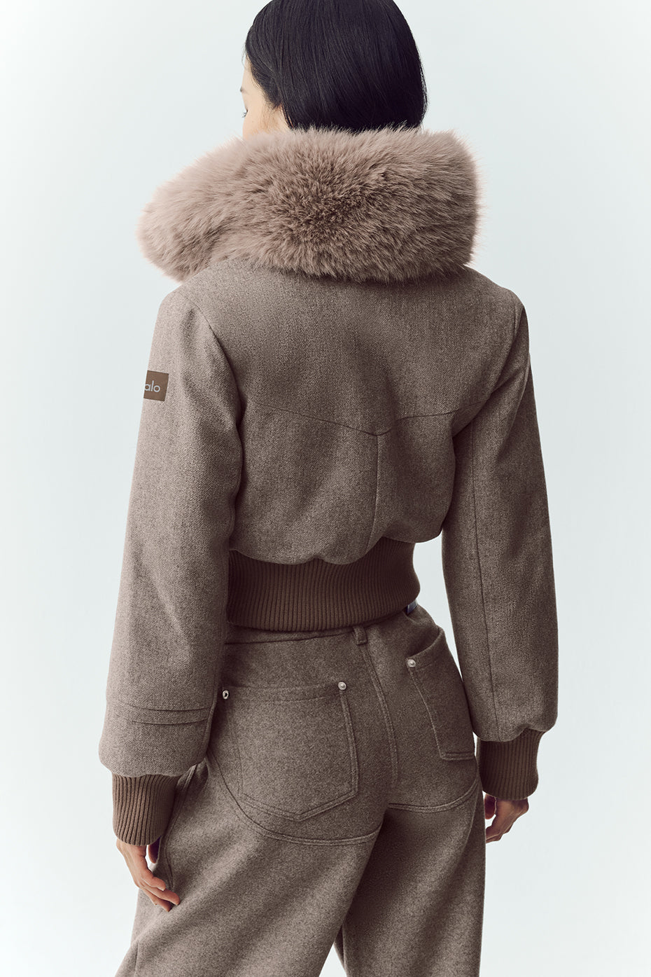 Wool Blend Bunny Slope Jacket - Alpine Cocoa Heather--1